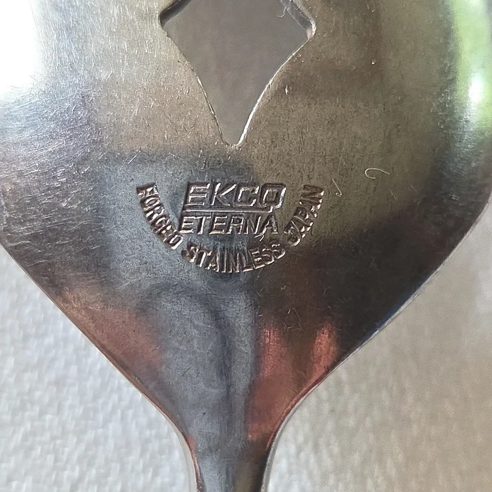 Ekco Eterna Flatware‎ Set 3 Brown MCM Canoe Muffin Stainless Japan Good Vintage